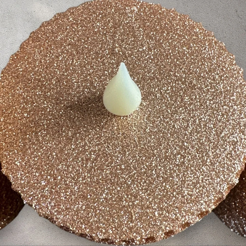 Home Reflections honeycomb flameless LED 3 candle set in champagne  with remote